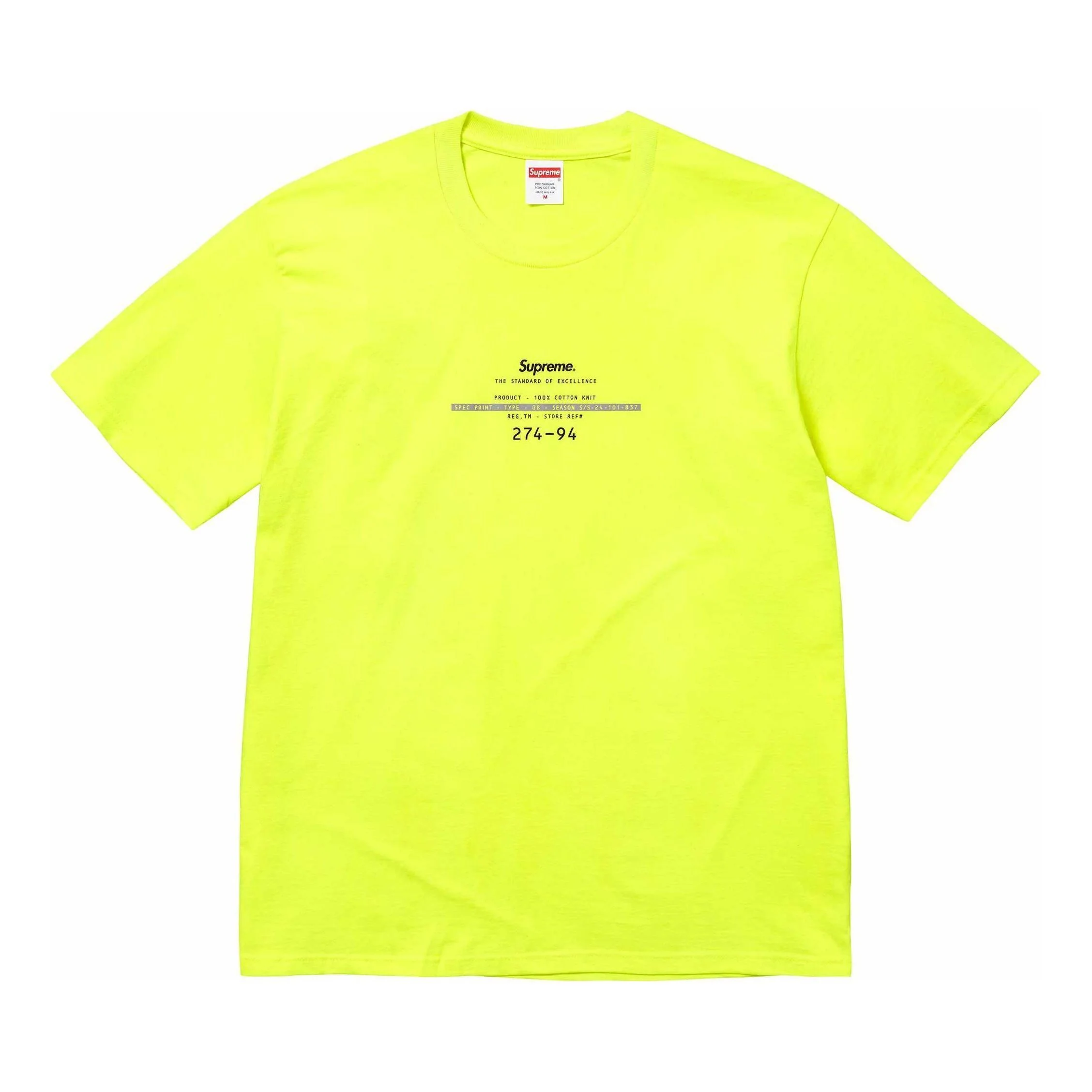 Supreme Standard T-Shirt 'Yellow' SUP-SS24-032