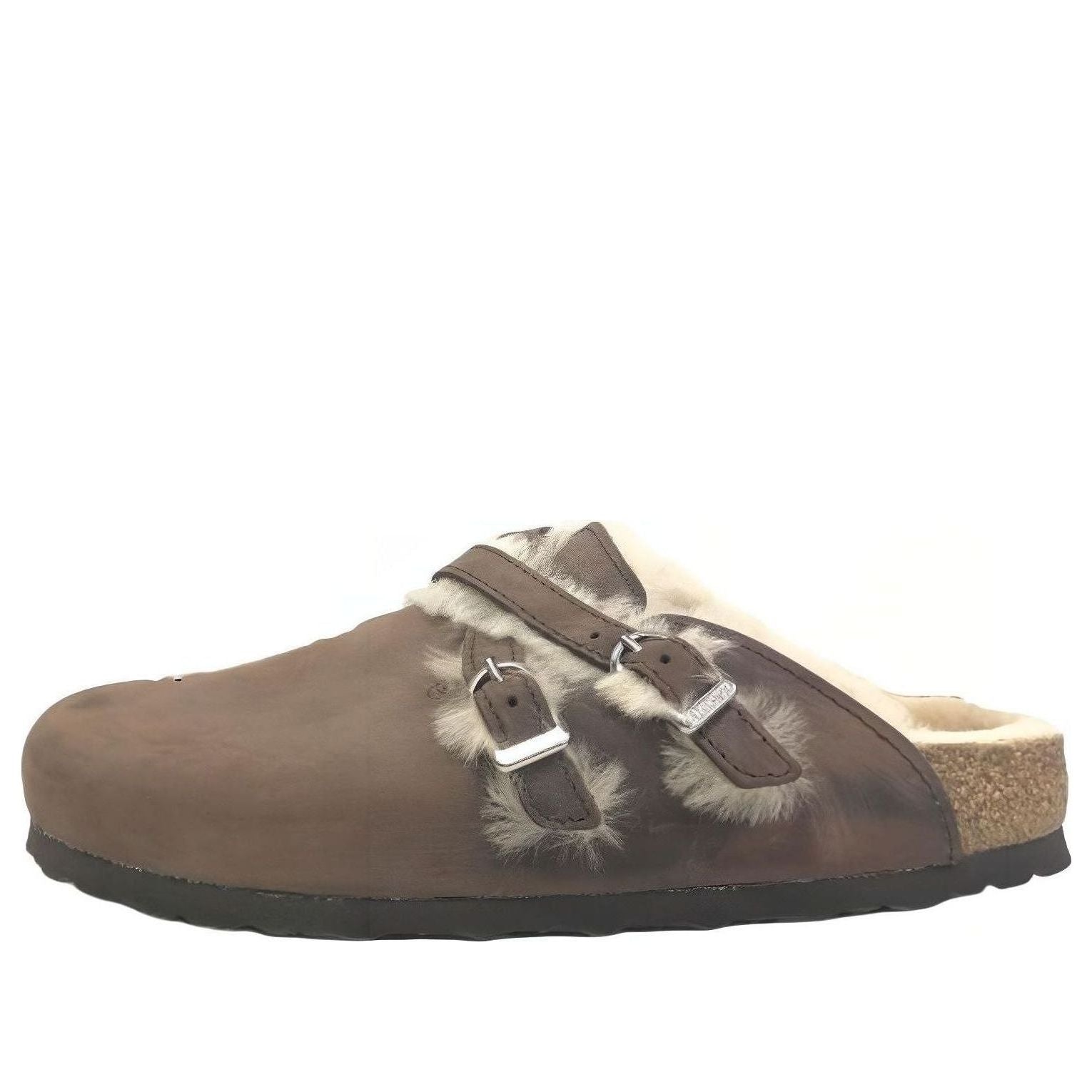 (WMNS) Birkenstock Blair Shearling Oiled Leather Sandals 'Brown' 1020390