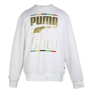 PUMA Printing Round Neck Casual Sports White 585267-02