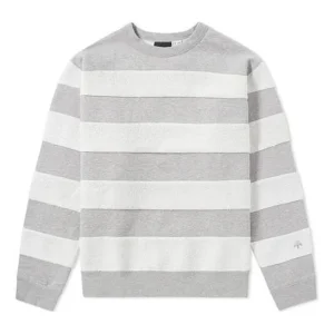 Men's adidas originals x alexander wang Crossover Colorblock Stripe Round Neck Long Sleeves Gray BS3018