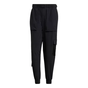 Men's adidas neo Cg Tp1 Multiple Pockets Athletics Sports Bundle Feet Black Pants HE7942