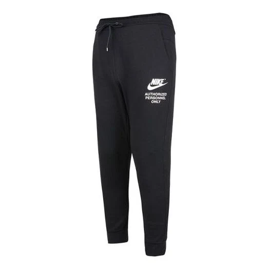 Men's Nike Logo Alphabet Printing Knit Bundle Feet Sports Pants/Trousers/Joggers Autumn Black DM6553-010
