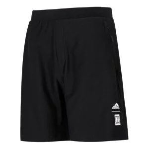 adidas Wj Cl Kn Sh Solid Color Breathable Athleisure Casual Sports Knit Shorts Black HE5153