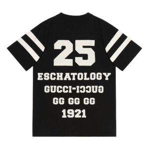 Gucci SS21 1921 Series Alphabet Printing Casual Short Sleeve Black 660744-XJDKK-1289