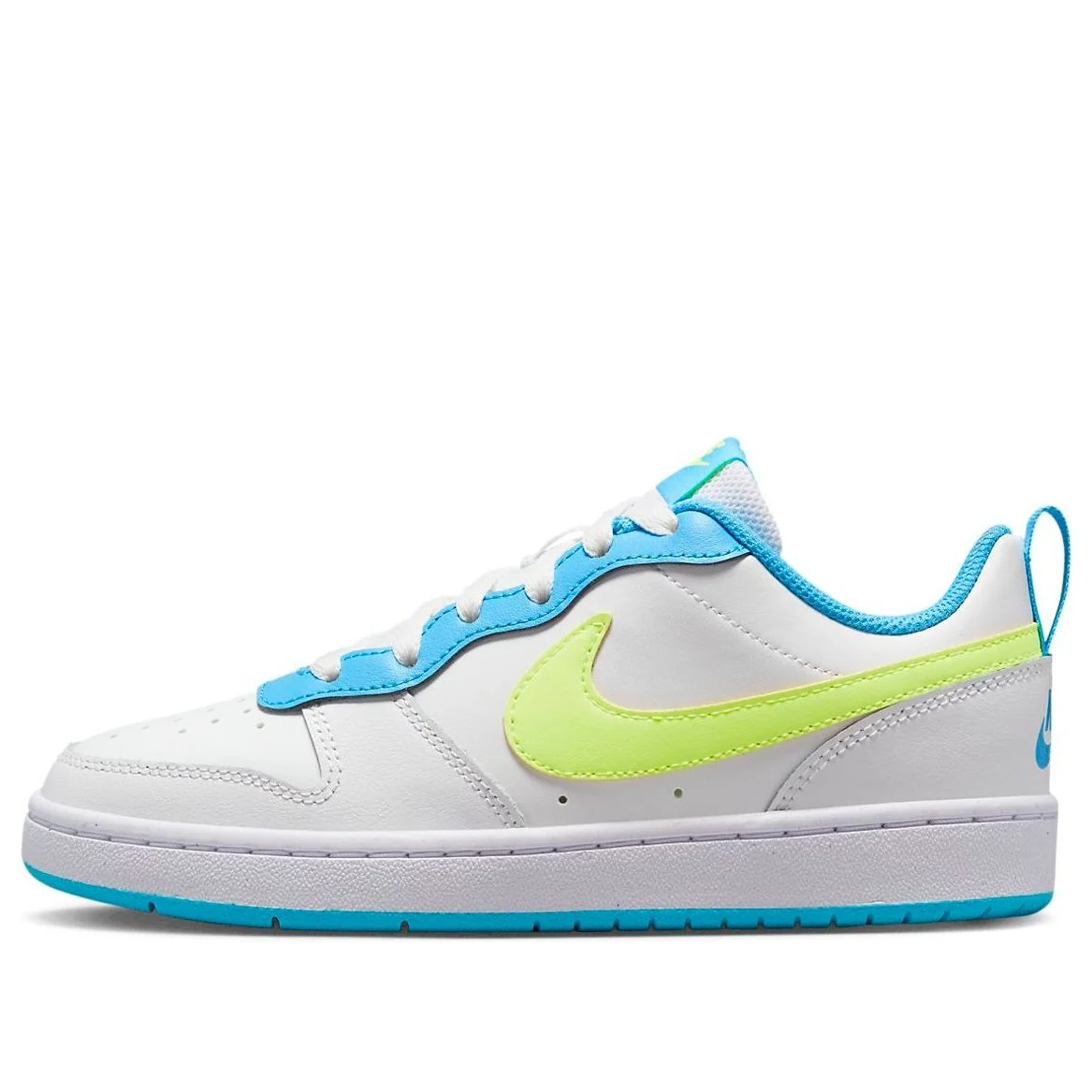 (GS) Nike Court Borough Low 2 'White Baltic Blue Volt' BQ5448-122