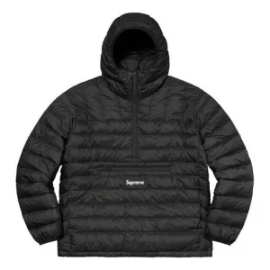 Supreme Micro Half Zip Hooded Pullover 'Black White' SUP-FW21-319