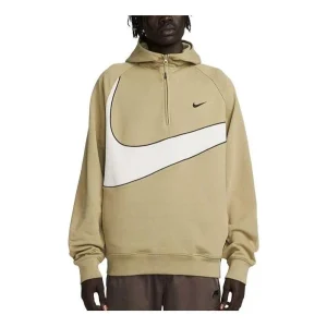 Nike Swoosh 1/2-zip Fleece Hoodie 'Neutral Olive light Bone' DX0566-276