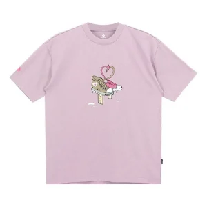 Converse Shoe Tie Heart Logo T-Shirt Asia Sizing 'Blush Purple' 10023156-A03