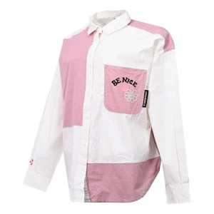 (WMNS) Converse Flowers Small Logo Colorblock Long Sleeves White Pink Shirt 10022971-A01