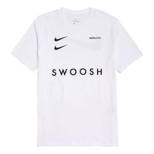 Nike Sportswear Swoosh Chest Sports Round Neck Short Sleeve White DH0030-100