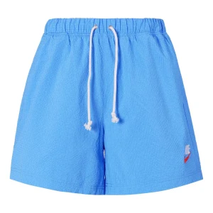 Nike Sportswear Solid Color Logo Micro Mark waterproof Woven Sports Shorts Blue DM5282-412