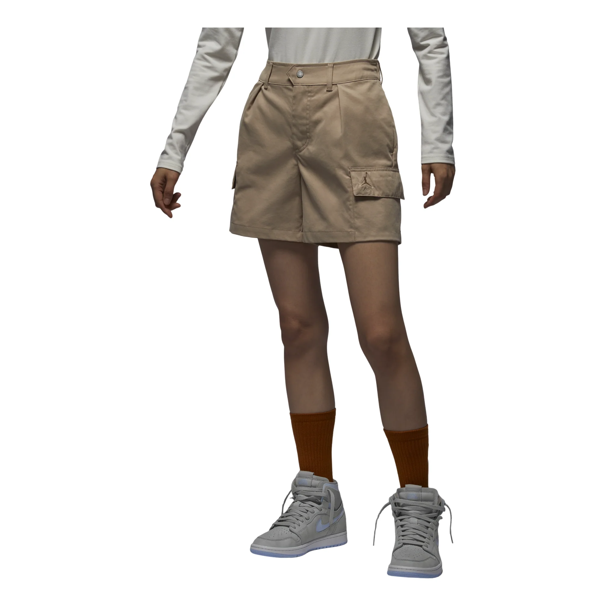 (WMNS) Air Jordan Chicago Shorts Asia Sizing 'Khaki' FN5682-244