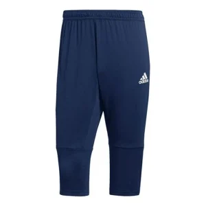 adidas Soccer/Football Training Running Sports Cropped Pants Blue CV8240