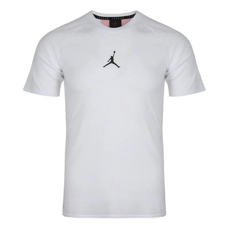 Air Jordan Basketball Sports Breathable Logo Quick Dry Short Sleeve White 889714-102