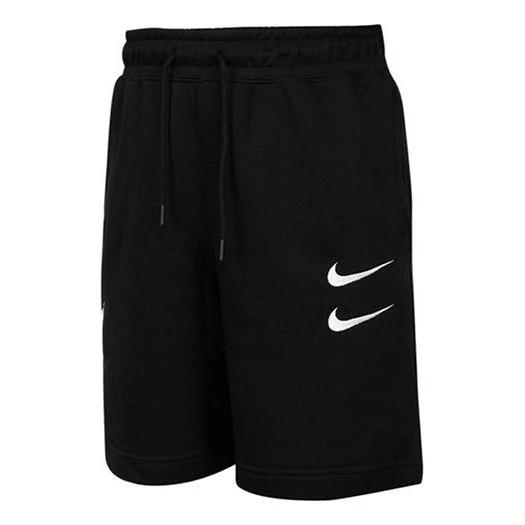 Nike Swoosh French Terry Short Alphabet Printing Casual Sports Shorts Black DB4958-010
