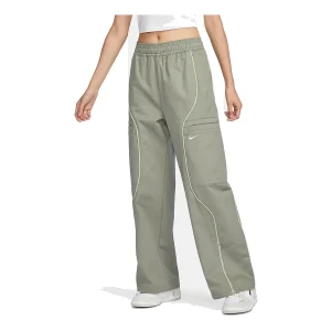 (WMNS) Nike Sportswear High Waist Woven Trousers 'Light Olive' FN1950-053