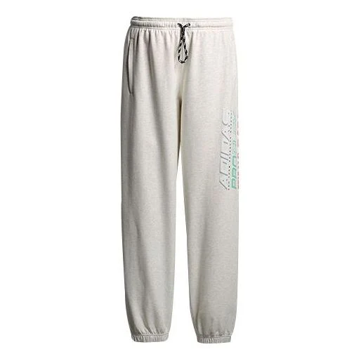 adidas originals x alexander wang Crossover Logo Printing Casual Sports Long Pants Couple Style White ED1221