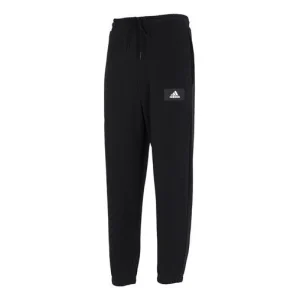 Men's adidas Knit Pants Label Logo Casual Sports Bundle Feet Long Pants/Trousers Autumn Black HZ7023