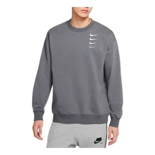 Nike French Terry Swoosh Gradient Round Neck Pullover Iron gray DB9408-022