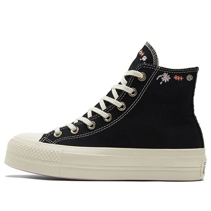 (WMNS) Converse Chuck Taylor All Star Lift Platform High 'Embroidered Floral - Black' A01592C