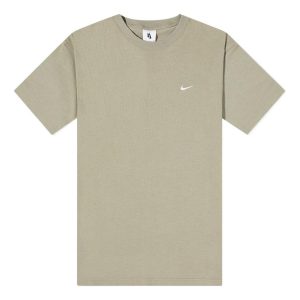 Nike SS22 Solo Swoosh Small Label Logo Solid Color Sports Round Neck Short Sleeve Light Brown CV0559-320