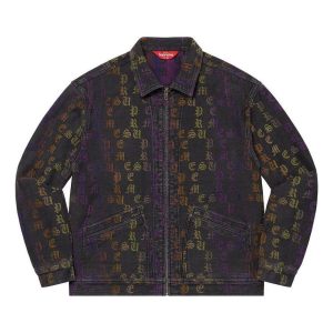 Supreme Gradient Jacquard Denim Work Jacket 'Black Purple Yellow' SUP-SS22-711