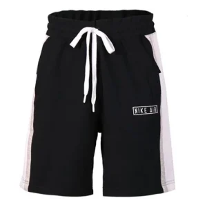 Nike Air French Terry Drawstring Zipper Pocket Casual Sports Shorts Black CJ9948-010