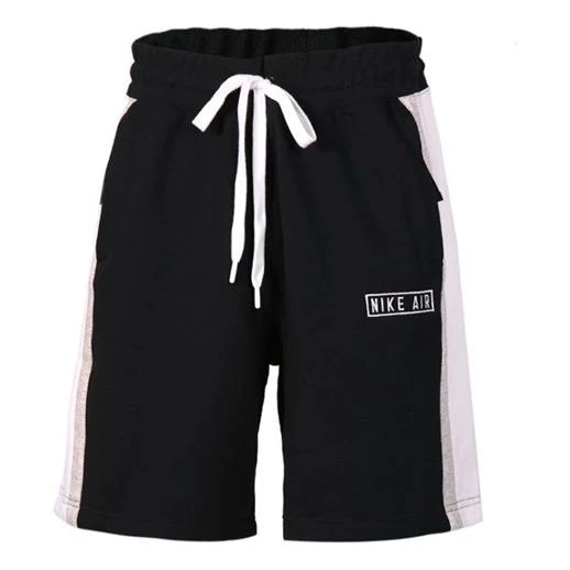 Nike Air French Terry Drawstring Zipper Pocket Casual Sports Shorts Black CJ9948-010