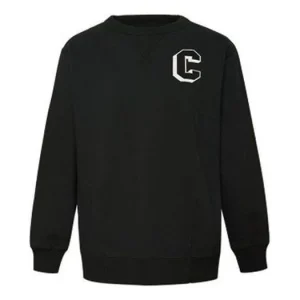 (WMNS) Converse Elevated Fleece Sweatshirt Asia Sizing 'Black' 10019109-A01