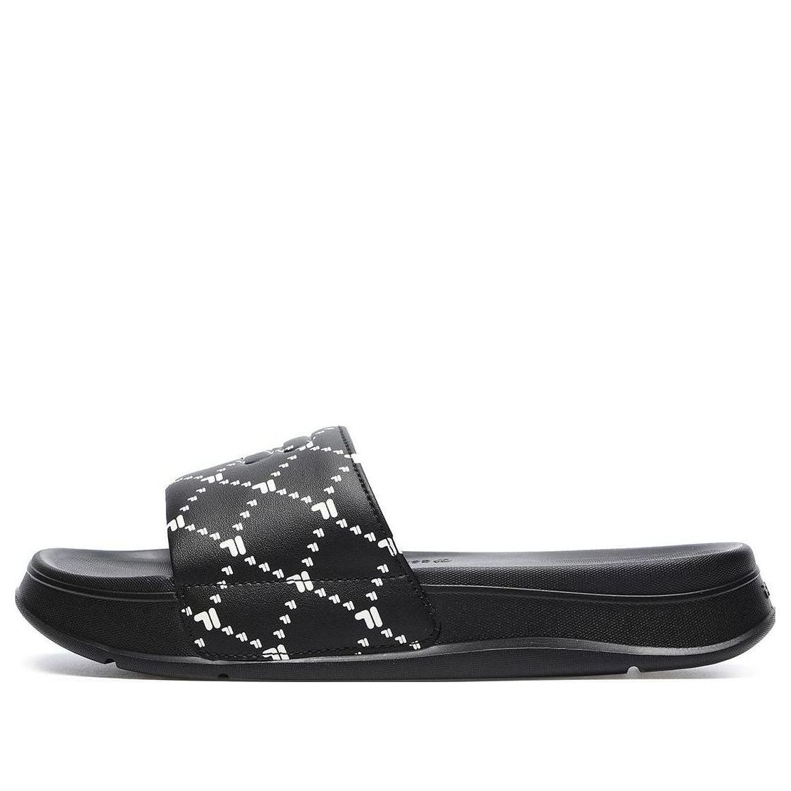(WMNS) FILA Fusion COMO Sliders 'Black White' T12W227510BBS