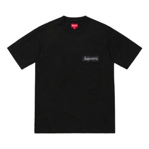 Supreme SS19 Mesh Stripe Pocket Black Tee SUP-SS19-637