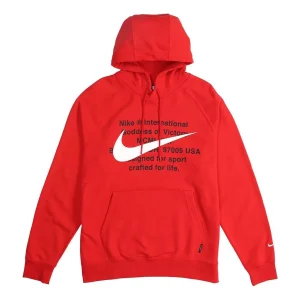 Men's Nike Sportswear Swoosh Large Printing Pullover Red CJ4864-657