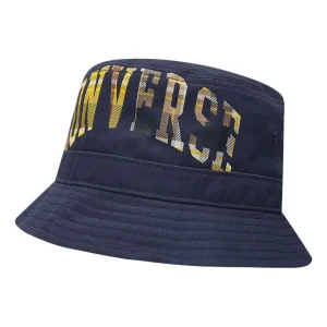 Converse Large Plaid Logo Bucket Hat 'Navy' 10019855-A02