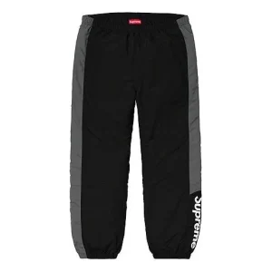 Supreme FW19 Side Logo Track Pant logo Casual Pants Unisex Black SUP-FW19-052