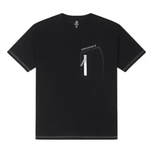 Converse Zip Pocket Logo T-Shirt Asia Sizing 'Black' 10025872-A02