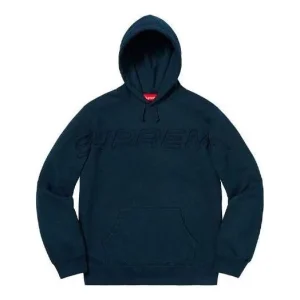 Supreme Set In Logo Hooded Sweatshirt 'Navy' SUP-SS19-096