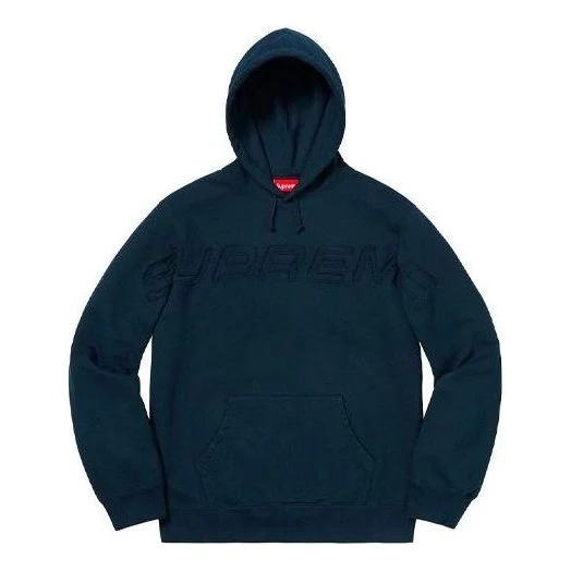 Supreme Set In Logo Hooded Sweatshirt 'Navy' SUP-SS19-096