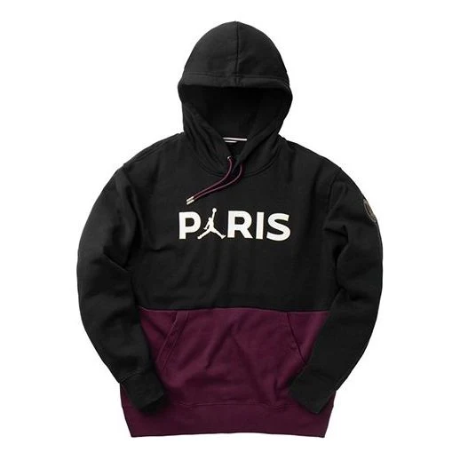 Air Jordan PSG Paris Saint-Germain Fleece Pullover Hoodie 'Bordeaux' CK9773-010