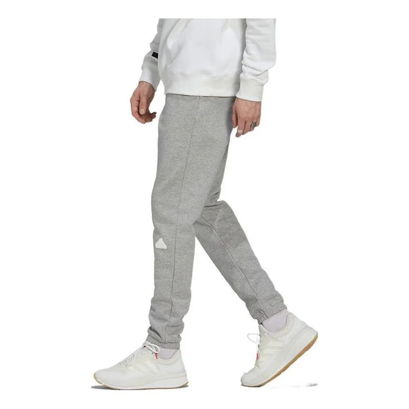 Men's adidas New Fl Pants Solid Color Small Logo Label Bundle Feet Sports Pants/Trousers/Joggers Gray HN1938