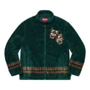 Supreme Drama Mask Fleece Jacket 'Green Yellow' SUP-SS20-387