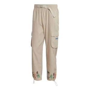 adidas x Sean Wotherspoon Flowers Embroidered Cargo Pants 'Light Brown Beige' HI3305