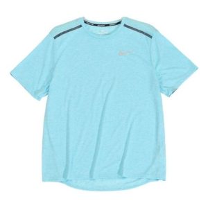 Men's Nike Solid Color Quick Dry Breathable Sports Training Short Sleeve Blue T-Shirt 892814-482