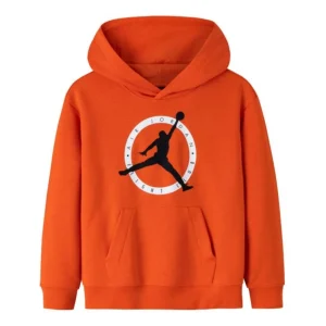 (GS) Air Jordan Official Authentic Velvet Sports Hoodie 'Orange' FJ5789-891