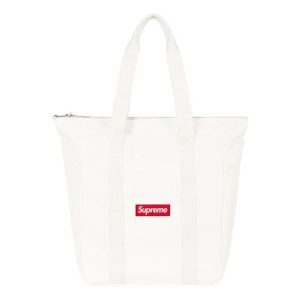 Supreme Canvas Tote 'White Red' SUP-FW20-153