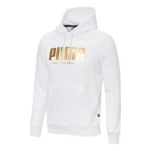 PUMA Holiday Bronzing Printing Sports Pullover White 586351-02