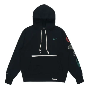 Men's Nike CNY New Year's Edition Logo Printing Loose Sports Hooded Pullover Autumn Black DJ3861-010