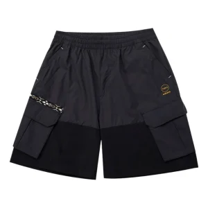 Men's adidas neo Athleisure Casual Sports Solid Color Woven Cargo Pocket Shorts Black HC9737