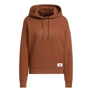 (WMNS) adidas Lounge Hooded Sweatshirt 'Brown' IP0755