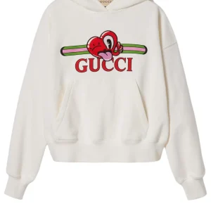 (WMNS) Gucci Cotton Jersey Sweatshirt With Patch 'Off White' 768122-XJGHG-9088