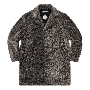 Supreme SS23 Week 2 Croc Faux Fur Overcoat 'Black' SUP-SS23-071